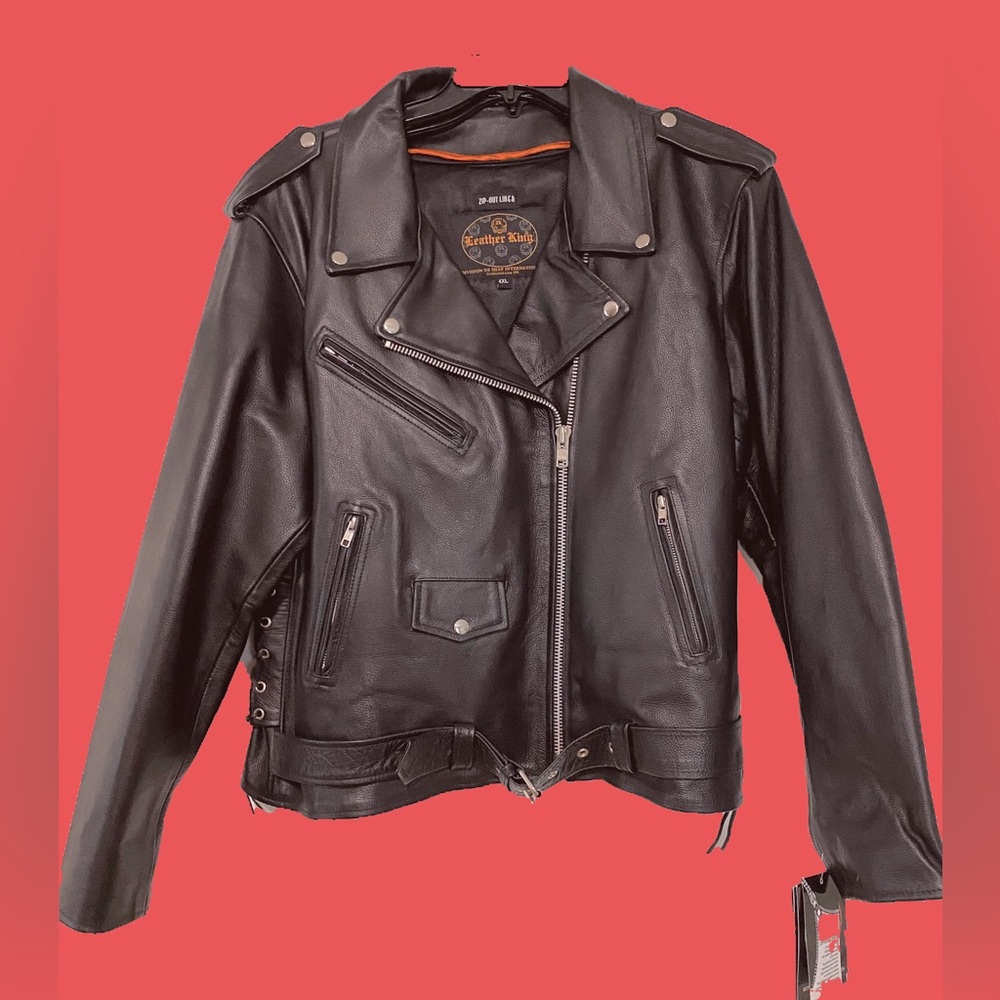 Motorcycle Jacket All Leather Plus Size